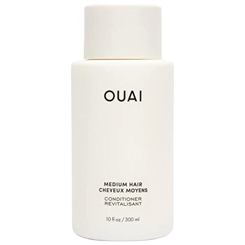 OUAI Medium Shampoo and Conditioner Set - Sulfate Free Shampoo and Conditioner for Medium Hair - Made with Keratin, Shea Butter & Avocado Oil - Free of Parabens & Phthalates (10 Fl Oz)