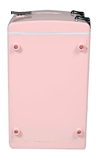 Frigidaire EFMIS175 Retro 9-Can Mini Personal Fridge Portable Cooler for Car, Office, Bedroom, Dorm Room, or Cabin, 11.8"D x 7.1"W x 10.1"H, Pink