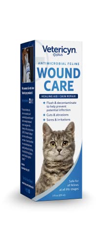 Vetericyn Plus Cat Wound Care Spray | Feline Healing Aid and Skin Repair for Wounds, Sores, and Abrasions, Provides Itch Relief for Cats Irritated Skin. 3 ounces