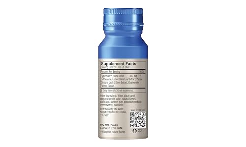 RYDE Relax Shot| Raspberry Flavor|2 FL OZ Shots|Ginseng & Chamomile | Zero Calories, Zero Sugar - for Relaxation and Stress Relief (Pack of 8)