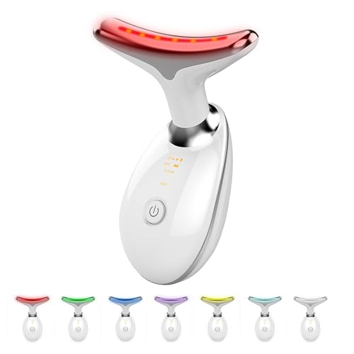 Face and Neck Massager，Multifunctional Facial Skin Care Tools,7 Color Led Face and Neck Beauty Device for Home Use