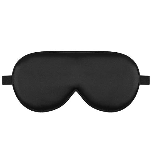 Alaska Bear Sleep Mask Silk Eye Cover with Contoured Padding for Pressure-Free Comfort - Upgrade Over Thin Flat Shades (Black)