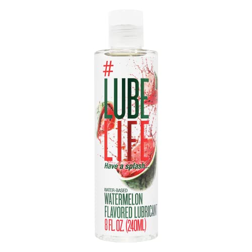 Lube Life Water-Based Watermelon Flavored Lubricant, Personal Lube for Men, Women and Couples, Made Without Added Sugar, 8 Fl Oz