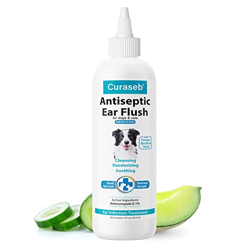 Curaseb Dog Ear Infection Treatment Solution – Soothes Itchy & Inflamed Ears – Cleans Debris and Buildup - 8oz