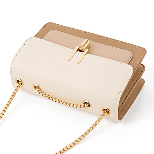 Color-Block Crossbody Bags for Women Leather Cross Body Purses Cute Designer Handbags Shoulder Bag Medium Size