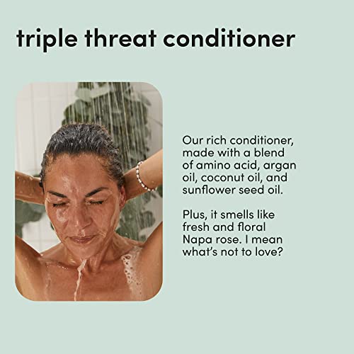 Triple Threat Shampoo and Conditioner Set for Women- Thickening, Moisturizing, Reduces Shedding- Color Safe Hair Loss Shampoo and Conditioner- 2 pack, 6.4oz