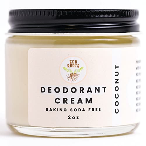 ECO ROOTS Natural Deodorant for Women & Men | Organic Deodorant Cream Non Aluminum | Baking Soda Free Healthy Deoderant for Body & Private Parts | All Vegan Pit Paste Zero Sweat | Coconut Scent