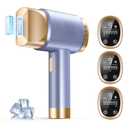 LUBEX Sapphire Ice-Cooling Laser Hair Removal for Women and Men, Painless & Long-Lasting Result, IPL Hair Removal Device for Body & Face at-Home Use