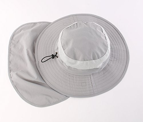 Home Prefer Outdoor UPF50+ Mesh Sun Hat Wide Brim Fishing Hat with Neck Flap