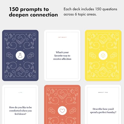 BestSelf Intimacy Deck 150 Relationship Building Conversation Cards Starters Couples Games, Meaningful Couples Card Game - Romantic Couples Strengthen Relationship cards, and Questions for Couples