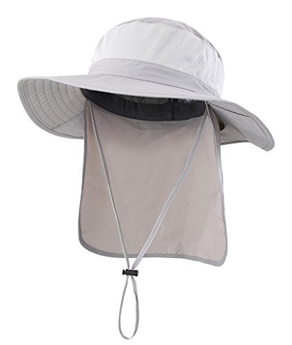 Home Prefer Outdoor UPF50+ Mesh Sun Hat Wide Brim Fishing Hat with Neck Flap