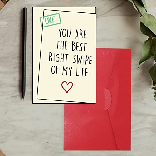 Cheerin Greeting Card with Envelope - Sweetest Day Card for Him Her - Romantic Birthday Card, Anniversary Card for Boyfriend Girlfriend Husband Wife