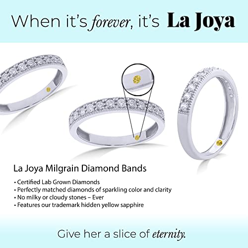 Lab Grown Diamond Wedding Bands for Women | 10K Yellow, White and Rose Gold Certified 1/10-1/2 Carat Milgrain Diamond Anniversary Bands, Promise Rings and Stackable Bands