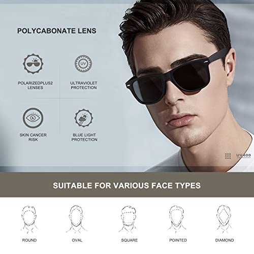 DEMIKOS Sunglasses Men Polarized Sunglasses for Womens Trendy Retro Mirror Lens for Driving Fishing UV400 Protection