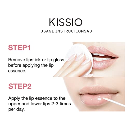 KISSIO Lip Plumper,Natural Lip Plumper for Day Use,Lip Plumping Gloss Make Lips Fuller and Moisturizing 5.5ml