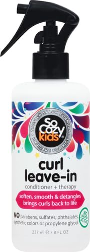 So Cozy Leave In Conditioner Spray (8 Fl Oz) Paraben-Free Detangler for Kids' Curly Hair, Deep Conditioner & Tangle-Free Curls, Gentle & Nourishing with Keratin, Vitamin B5, Olive Oil & Jojoba Oil