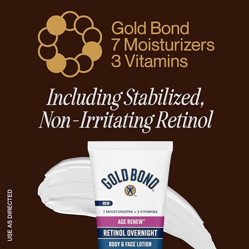 Gold Bond Age Renew Retinol Overnight Body & Face Lotion, With Retinol & Peptide Complex, 7 oz.