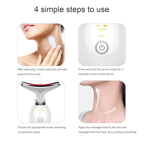 Face and Neck Massager，Multifunctional Facial Skin Care Tools,7 Color Led Face and Neck Beauty Device for Home Use