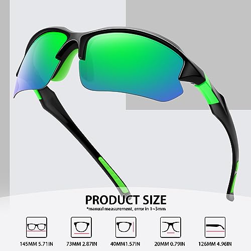 Sports Polarized Sunglasses for Men Cycling Running Fishing UV Protection Sun Glasses Lightweight Half Frame Goggles