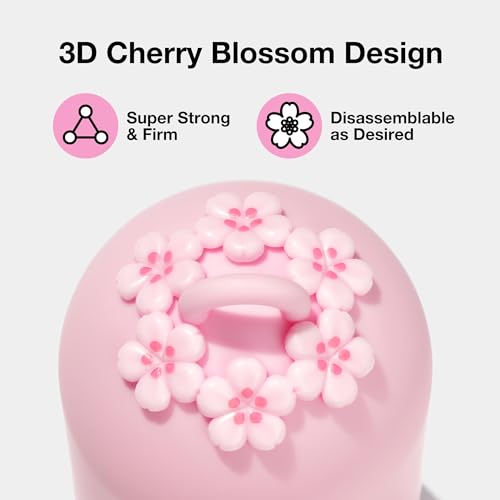 VETRESKA Dog Poop Bag Dispenser with Cherry Blossom Scented Bags, Leak Proof, Extra Thick Waste 1 Count Holder and 105 Bags for Walking Cats Litter, Pink