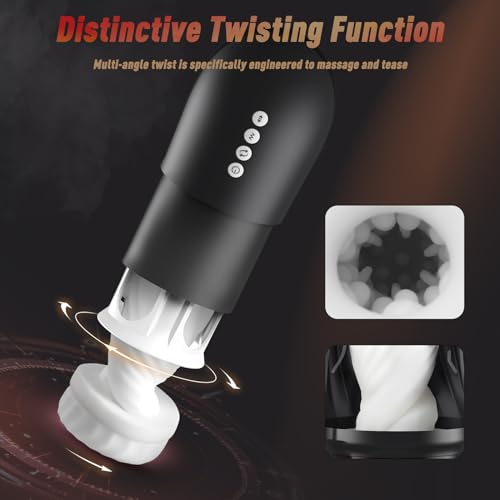 Tracy's Dog Automatic Male Masturbator, Adult Sex Toys for Men with 3 Twisting and 5 Thrusting Vibration Modes, Hands-Free Heating Male Vibrating Stroker for Men Guy Pleasure, Steelcan