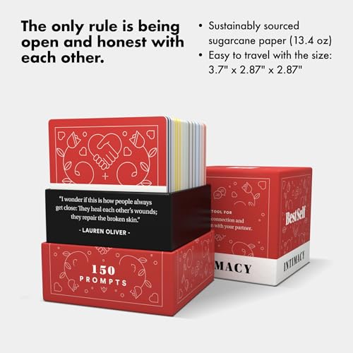 BestSelf Intimacy Deck 150 Relationship Building Conversation Cards Starters Couples Games, Meaningful Couples Card Game - Romantic Couples Strengthen Relationship cards, and Questions for Couples