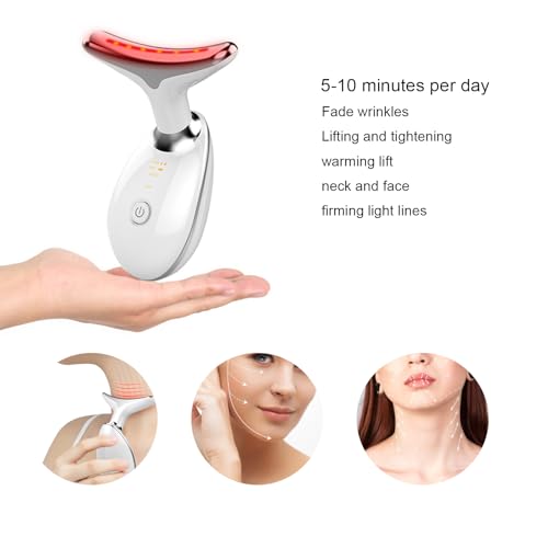 Face and Neck Massager，Multifunctional Facial Skin Care Tools,7 Color Led Face and Neck Beauty Device for Home Use