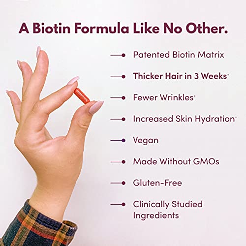 Purity Products MyBiotin ProClinical – Thicker Hair in 3 Weeks & Fights Wrinkles - MB40X Patented Biotin Matrix w/Astaxanthin 40X More Soluble vs Ordinary Hair, Skin Nails 30 Veg Caps