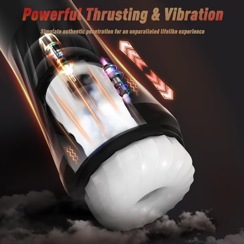 Tracy's Dog Automatic Male Masturbator, Adult Sex Toys for Men with 3 Twisting and 5 Thrusting Vibration Modes, Hands-Free Heating Male Vibrating Stroker for Men Guy Pleasure, Steelcan