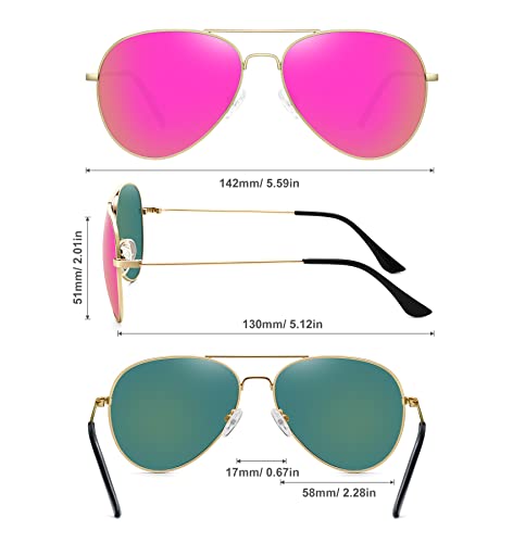 WOWSUN Classic Polarized Aviator Sunglasses for Women Men