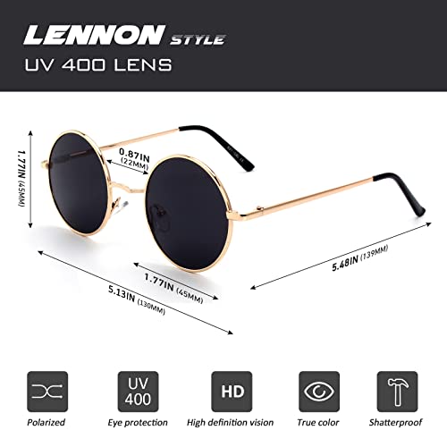 CGID E01 Lennon Round Polarized Unisex Sunglasses