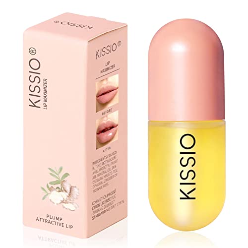 KISSIO Lip Plumper,Natural Lip Plumper for Day Use,Lip Plumping Gloss Make Lips Fuller and Moisturizing 5.5ml