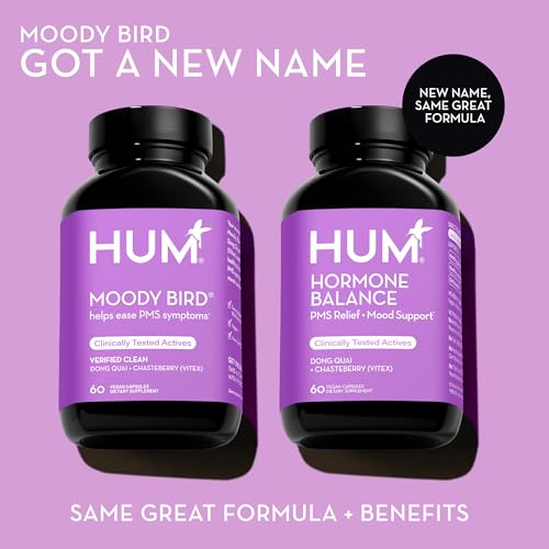 HUM Hormone Balance - Supplement for Women's Health - Support for Cramps, Cravings, Irritability & Hormonal Balance - Chasteberry & Dong Quai Women's Monthly Support (60 Vegan Capsules)