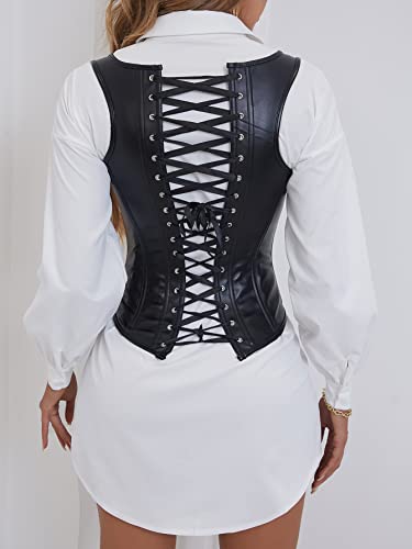 Alivila.Y Fashion Corset Womens Faux Leather Steampunk Corsets Victorian Bustier Top