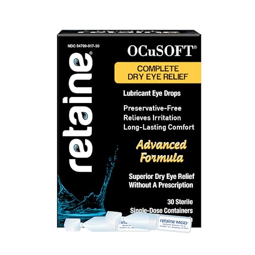 OCuSOFT Retaine MGD Ophthalmic Emulsion - Complete Dry Eye Relief - Soothes Red & Irritated Eyes - 30 Count Preservative-Free Single-Use Containers - 0.01 Fl Oz