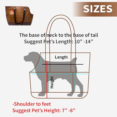 Luxury Vegan Leather Dog Carrier Purse with Comfort Cushion & Multiple Pockets - Ergonomic Pet Travel Tote Bag for Small Dogs and Puppies