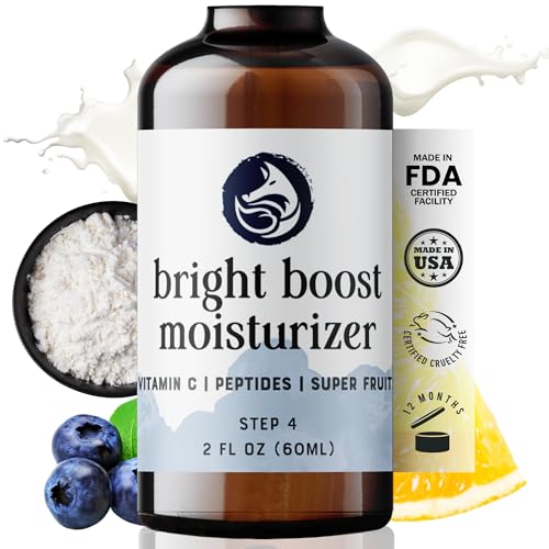 Bright Boost Face Moisturizer with Vitamin C, Peptides & Superfruits | Daily Hydrating Face Lotion for Uneven Tone | Anti-Aging Skincare | Facial Lotion for All Skin Types - 2 oz