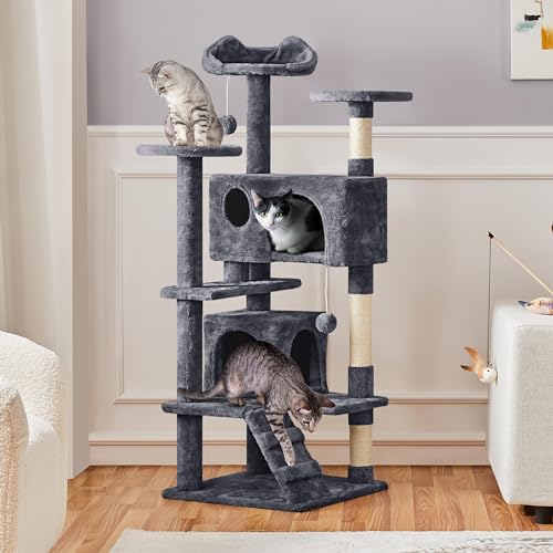 Yaheetech 54in Cat Tree Tower Condo Furniture Scratch Post for Kittens Pet House Play