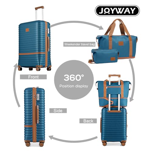 Joyway 28 Inch Large Luggage Hardside Suitcase with Spinner Wheel, Lightweight 3 Piece Suitcase Set with TSA Lock