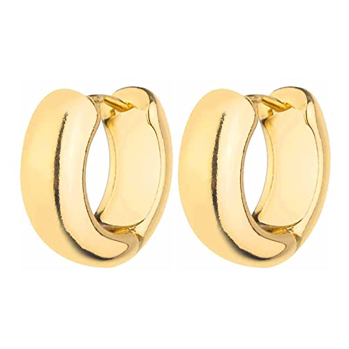 Gold Chunky Hoop Earrings Set for Women, 14K Gold Plated Twisted Huggie Hoop Earring Hypoallergenic, Thick Open Hoops Set Lightweight