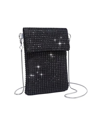 Verdusa Women's Glitter Rhinestone Crossbody Bag Evening Bag Purse