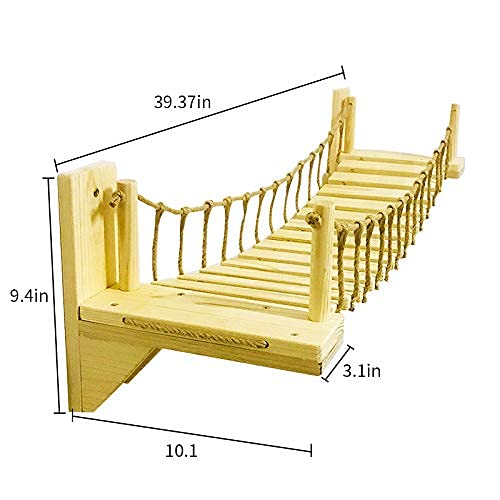 Wooden Wall-Mounted Cat Bridge with 2 Fixed Brackets Cat Perch Cat Mod Cat Condo Kitty Activity Furniture Cat Climber Tree Tower Cat Cloud Shelf Board