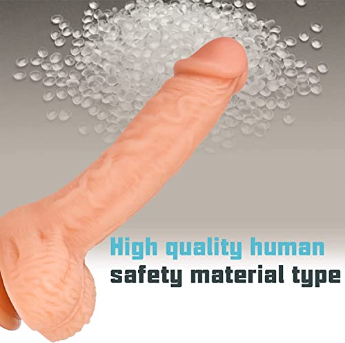 7.3 Inch Realistic Dildo Feels Like Skin Body-Safe Material G spot Stimulator Dildos with Strong Suction Cup for Hands-free Play Sex Toys for Adult