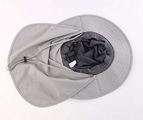 Home Prefer Outdoor UPF50+ Mesh Sun Hat Wide Brim Fishing Hat with Neck Flap