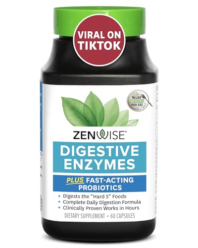 Zenwise Health Digestive Enzymes - Probiotic Multi Enzymes with Probiotics and Prebiotics for Digestive Health and Bloating Relief for Women and Men, Daily Enzymes for Gut and Digestion - 60 Count