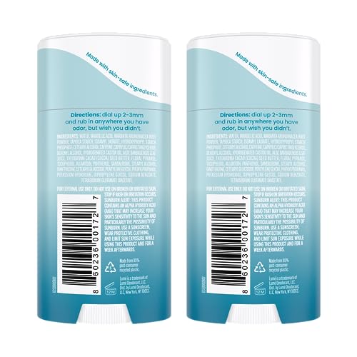 Lume Whole Body Deodorant - Invisible Cream Stick - 72 Hour Odor Control - Aluminum Free, Baking Soda Free, Skin Safe - 2.2 Ounce (Pack of 2) (Unscented)