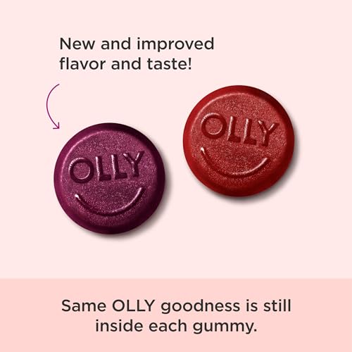 OLLY Women's Multivitamin Gummy, Vitamins A, D, C, E, Biotin, Folic Acid, Adult Chewable Vitamin, Berry Flavor with other natural flavor, 45 Day Supply - 90 Count (Packaging May Vary)