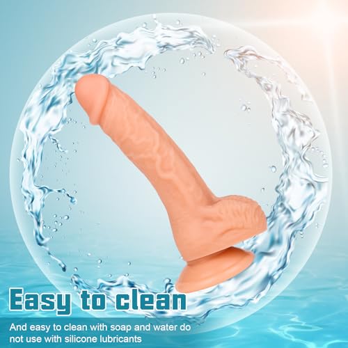 7.3 Inch Realistic Dildo Feels Like Skin Body-Safe Material G spot Stimulator Dildos with Strong Suction Cup for Hands-free Play Sex Toys for Adult