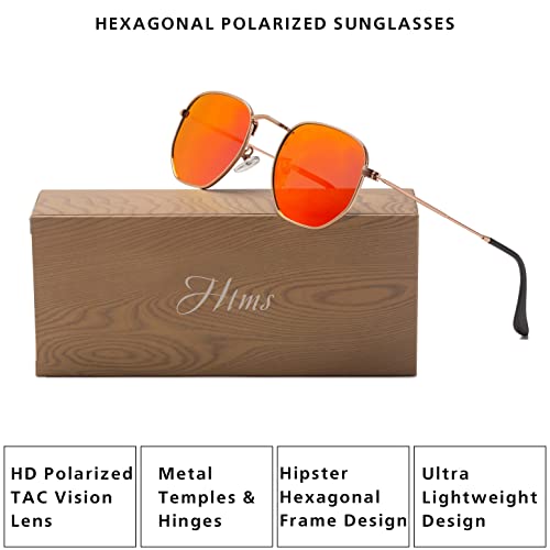 Hipster Hexagonal Polarized Sunglasses Men Women Geometric Square Small Vintage Metal Frame Retro Shade Glasses