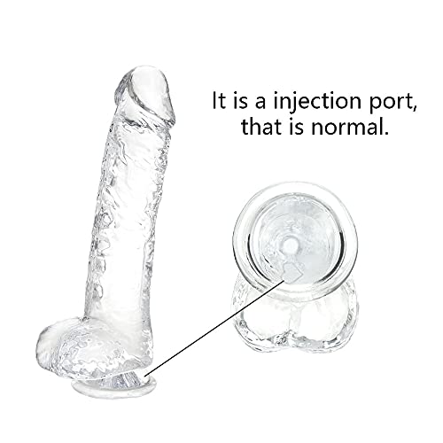 Small Realistic Clear 6 inch Cute Dildo,Adult Sex Toy with Suction Cup Dildo, Suitable for Beginner Women/Men/Gay with thin and slim Poke, can be Use for G-spot and Anal